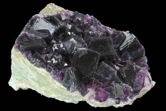 Dark Purple Cubic Fluorite and Quartz #94313